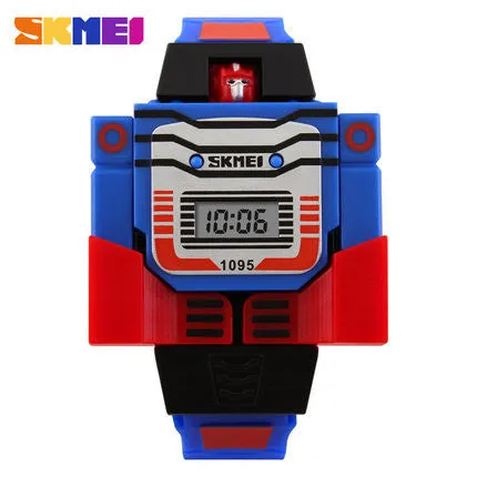 SKMEI Kids LED Digital Children Watch Cartoon Sports Watches Relogio Relojes Robot Transformation Toys Boys Wristwatches