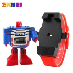 SKMEI Kids LED Digital Children Watch Cartoon Sports Watches Relogio Relojes Robot Transformation Toys Boys Wristwatches