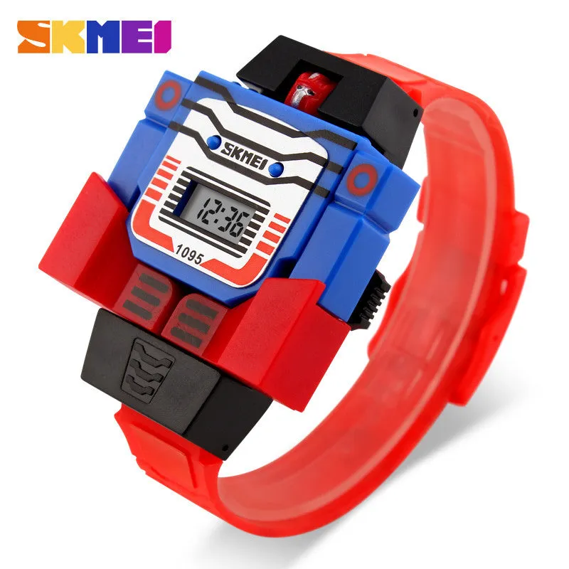 SKMEI Kids LED Digital Children Watch Cartoon Sports Watches Relogio Relojes Robot Transformation Toys Boys Wristwatches