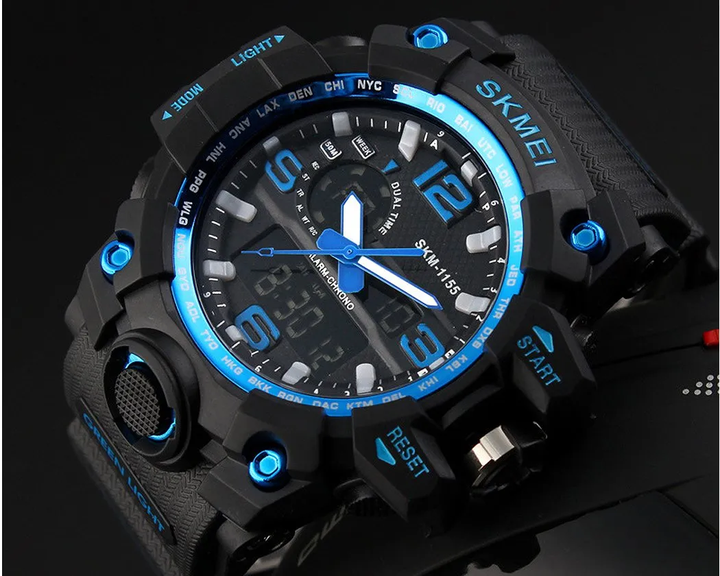 SKMEI Luminous Water Resistant Digital Analog Watch 1155