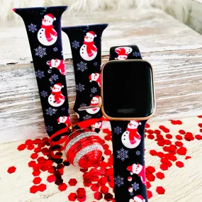 Snowman Print Silicone Band For Apple Watch