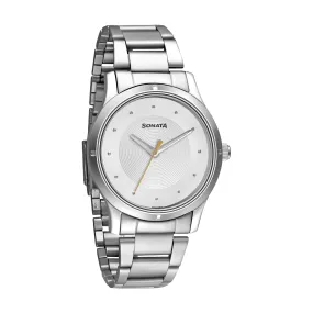 Sonata Silver Dial Analog Watch for Women-NR8183SM02