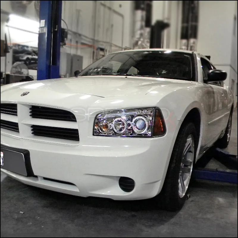 Spec-D Projector Headlights Dodge Charger (05-10) LED Halo - Black or Chrome