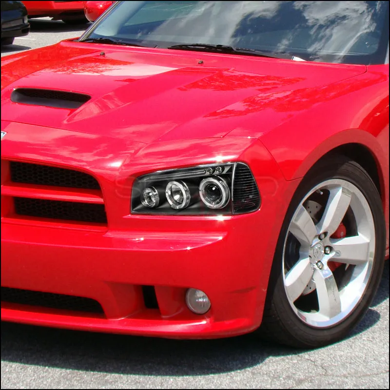 Spec-D Projector Headlights Dodge Charger (05-10) LED Halo - Black or Chrome