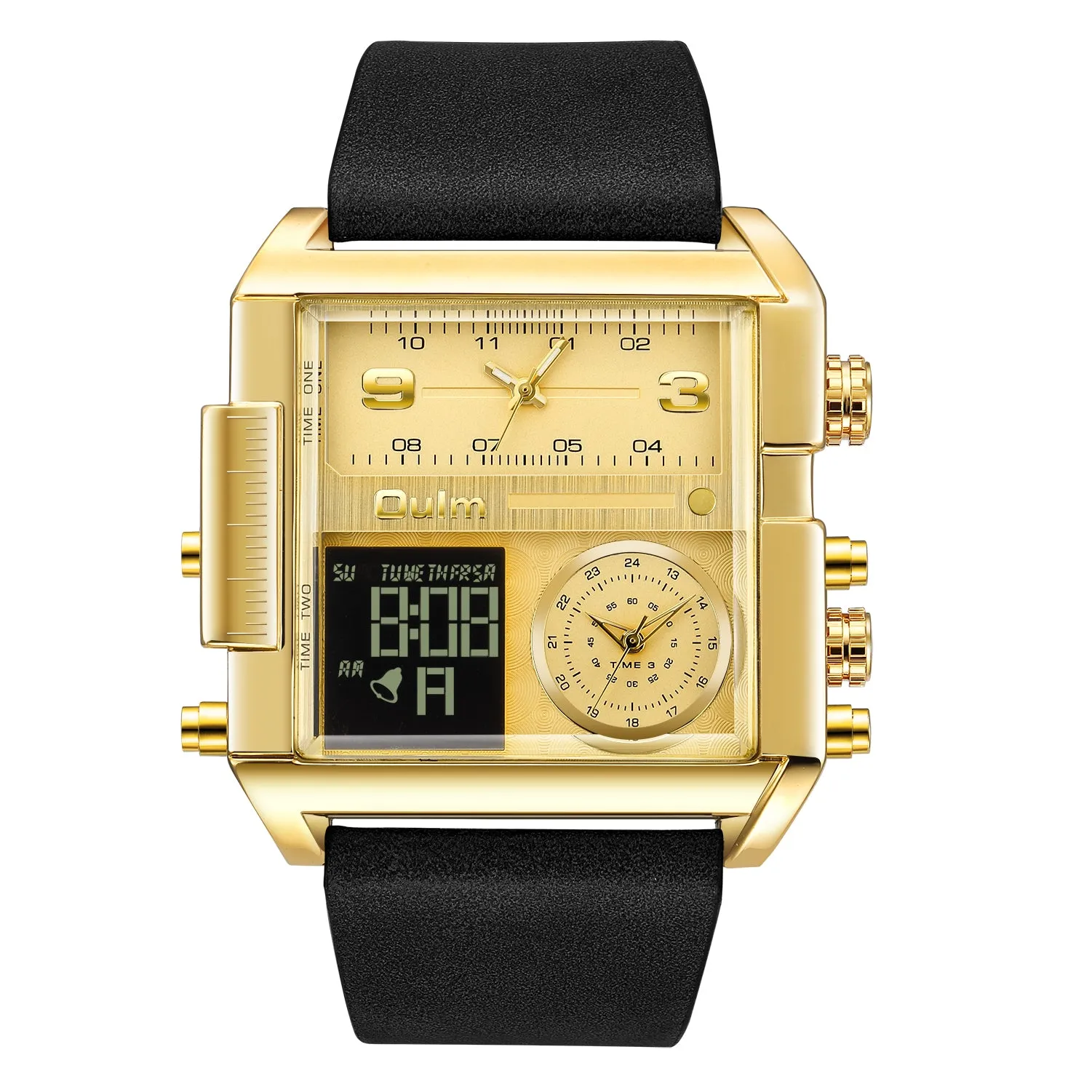 Square waterproof sports men's watch gold W22HP81688