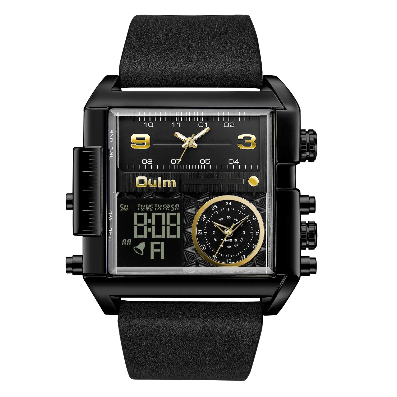 Square waterproof sports men's watch gold W22HP81688