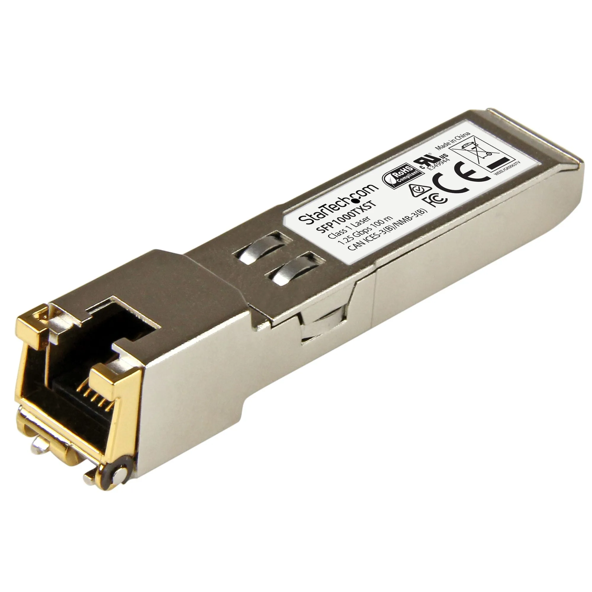 Startech.Com Msa Uncoded Compatible Sfp Module, 1000Base-Tx, Sfp To Rj45 (Copper) Cat6/Cat5e, 1Ge Gigabit Ethernet Sfp,