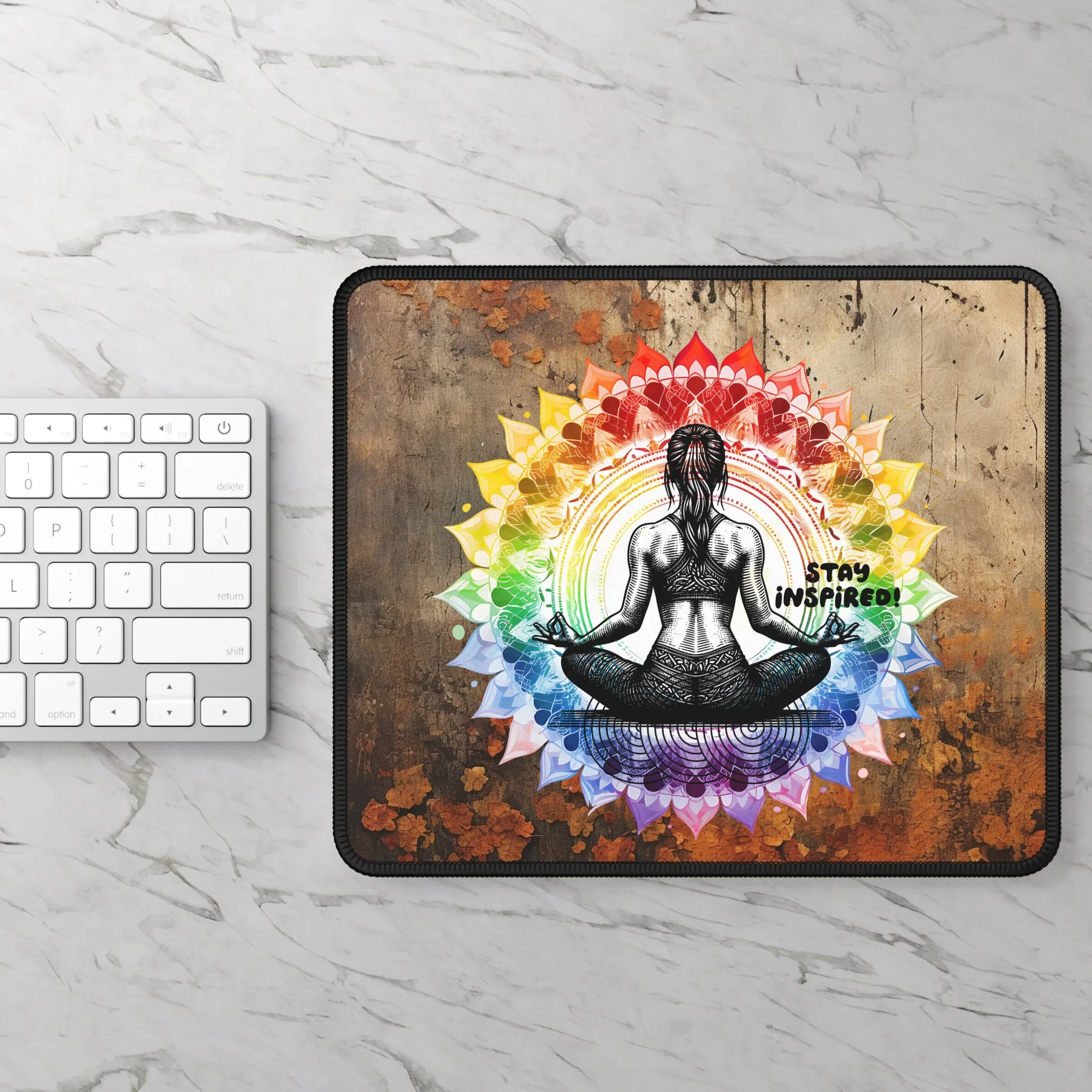 Stay Inspired Yoga Mouse Pad, Cute Yoga Mouse Pad, Mindful Yoga Gift, Yoga lover Mouse Pad, Yoga Instructor Gift, Gift For Yoga lovers, Gift For Yogi.