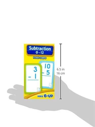 Subtraction 0-12 Flash Cards - Ages 6 and Up, 1st Grade, 2nd Grade, Numbers 0-12, Math, Problem Solving, Subtraction Problems, Counting