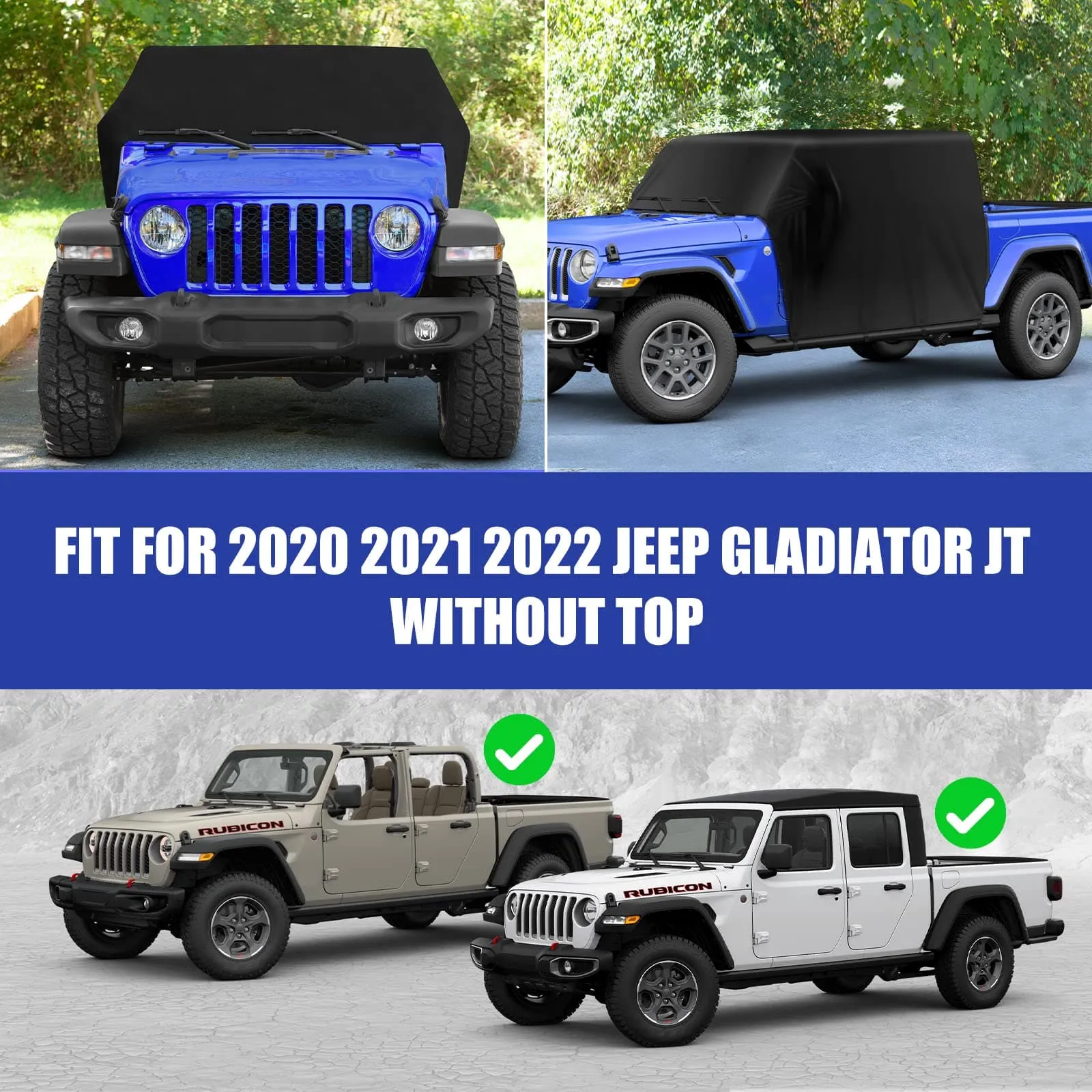 Suparee Jeep Gladiator Cab Cover Revomed top for 2020-Later JT 4 Door