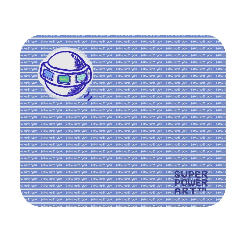 Super Power Art_UFO_How are you_Mouse Pad (Rectangle)_AOP_Blue