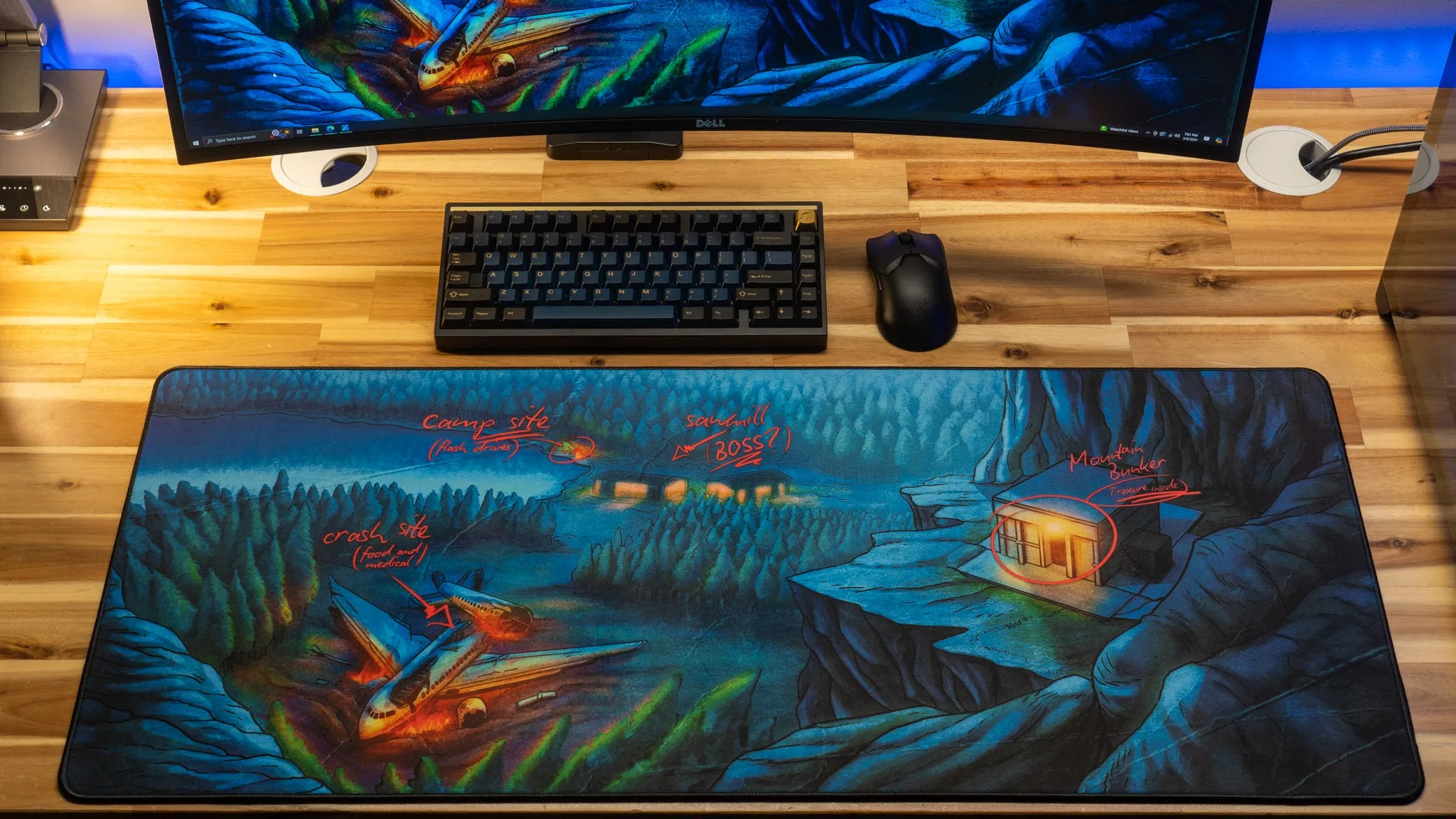 SwampFoxTV "Gary's Map" Content Creator Collaboration Gaming XL Gaming Mouse Pad Deskmat