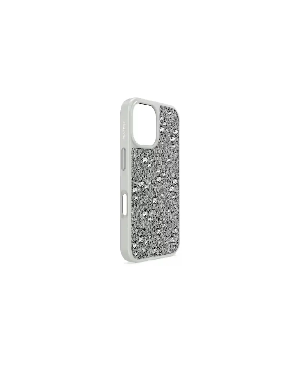 SWAROVSKI HIGH SMARTPHONE CASE, SCATTERED DESIGN, IPHONE® 16, SLIVER TONE