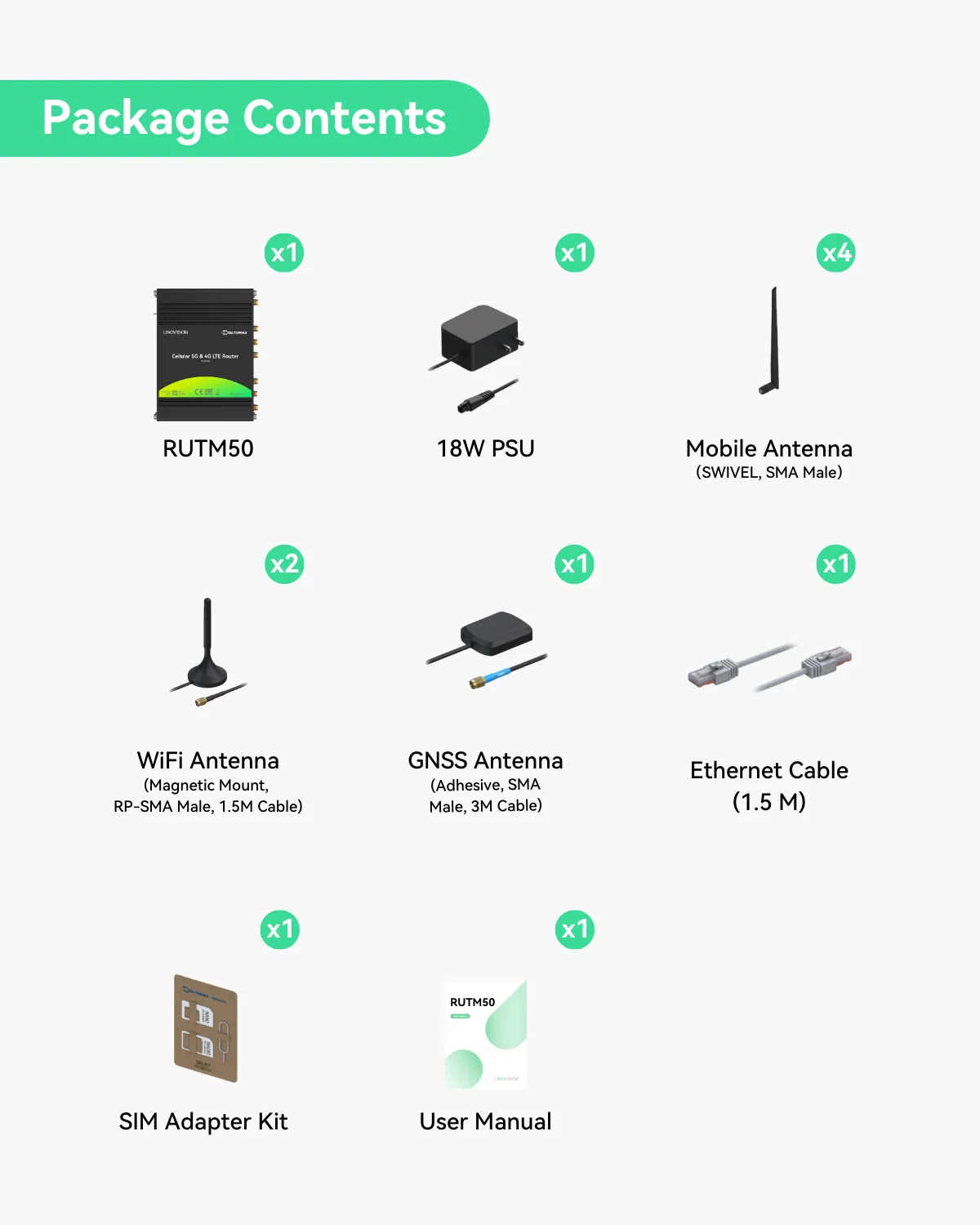 Teltonika RUTM50 5G SA /NSA Dual SIM Industrial Cellular Router