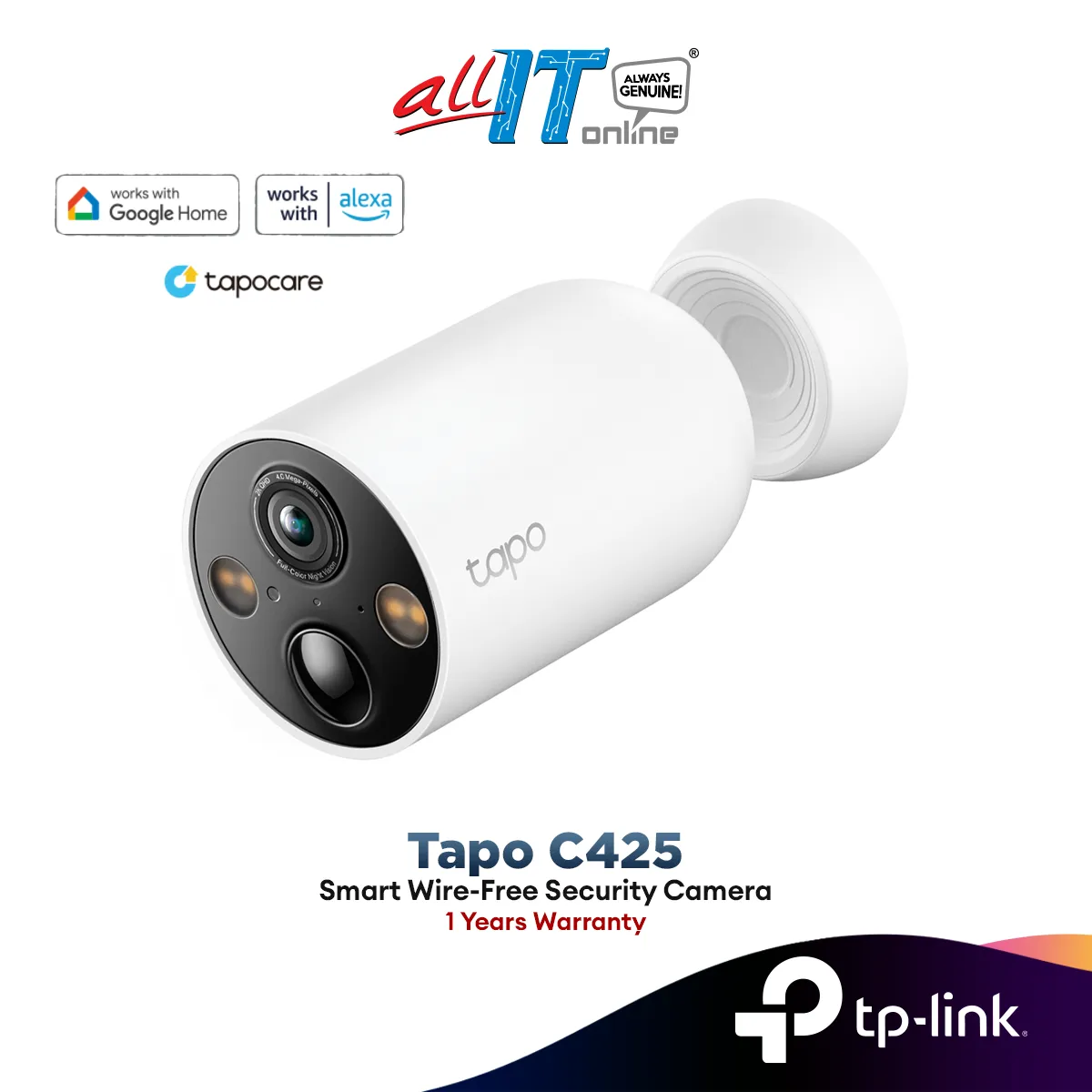 TP-Link 4MP 2K Smart Wire-Free Outdoor Security Camera Tapo C425