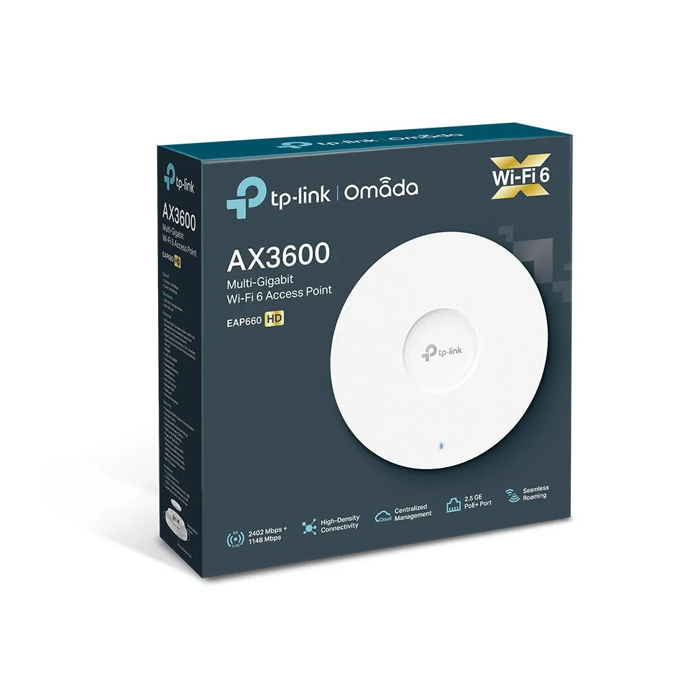 TP-Link Omada AX3600 Wireless Dual Band Multi-Gigabit Ceiling Mount Access Point