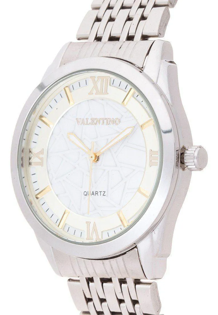 Valentino 20121913-Gold Dial Sta Barbara Mtl G Stainless  Strap Watch For Men