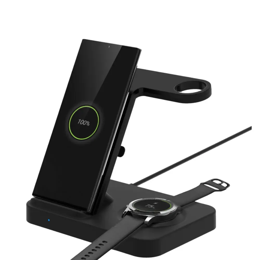 Vibe Geeks 3-in-1 Qi Enabled Wireless Charging Station for Samsung and Apple Devices