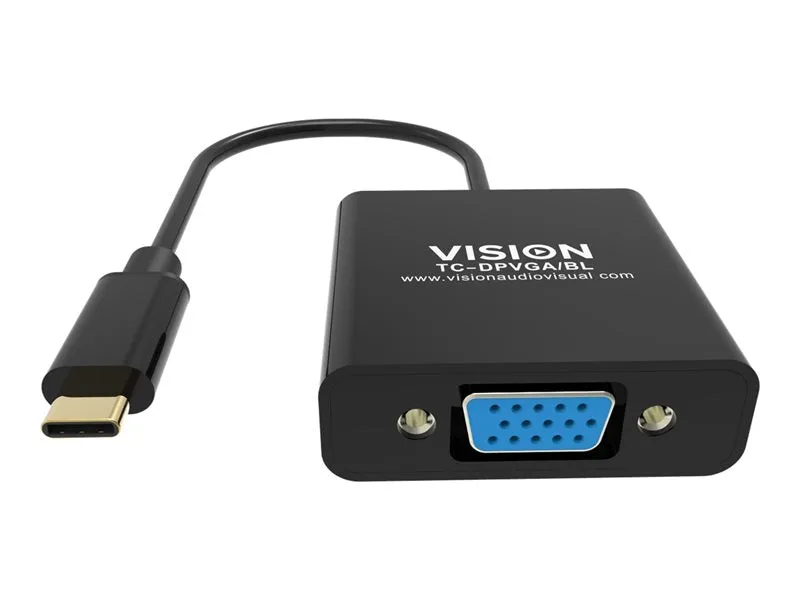 Vision Professional Installation-Grade Usb-C To Vga Adapter - Lifetime Warranty - Plugs Into Usb-C And Has Full-Sized Vg