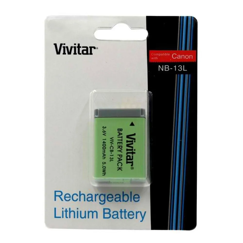 VIVITAR VIV-QCB-217 Battery Charger   NB-13L Replacement Battery for Canon NB-13L Battery (for Canon G5 X, G7 X, G7 X Mark II, G9 X, G9X Mark II, SX720 HS)