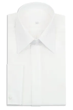 White Criss-Cross Forward Point Collar Shirt