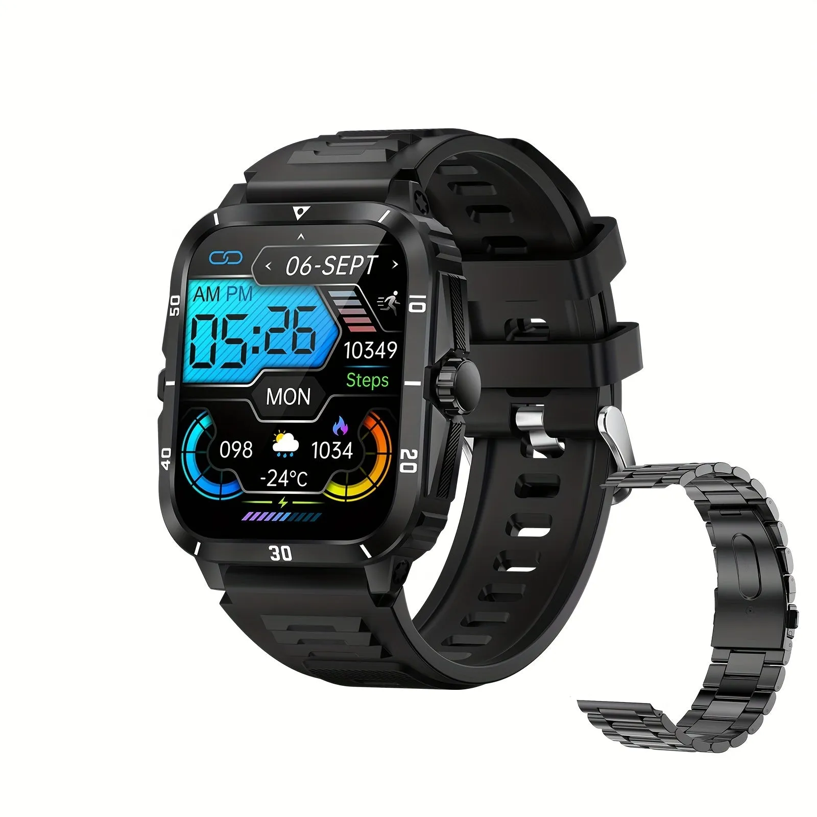 Wireless Smartwatch HD Display Sports Modes, Alerts, Sleep Monitoring