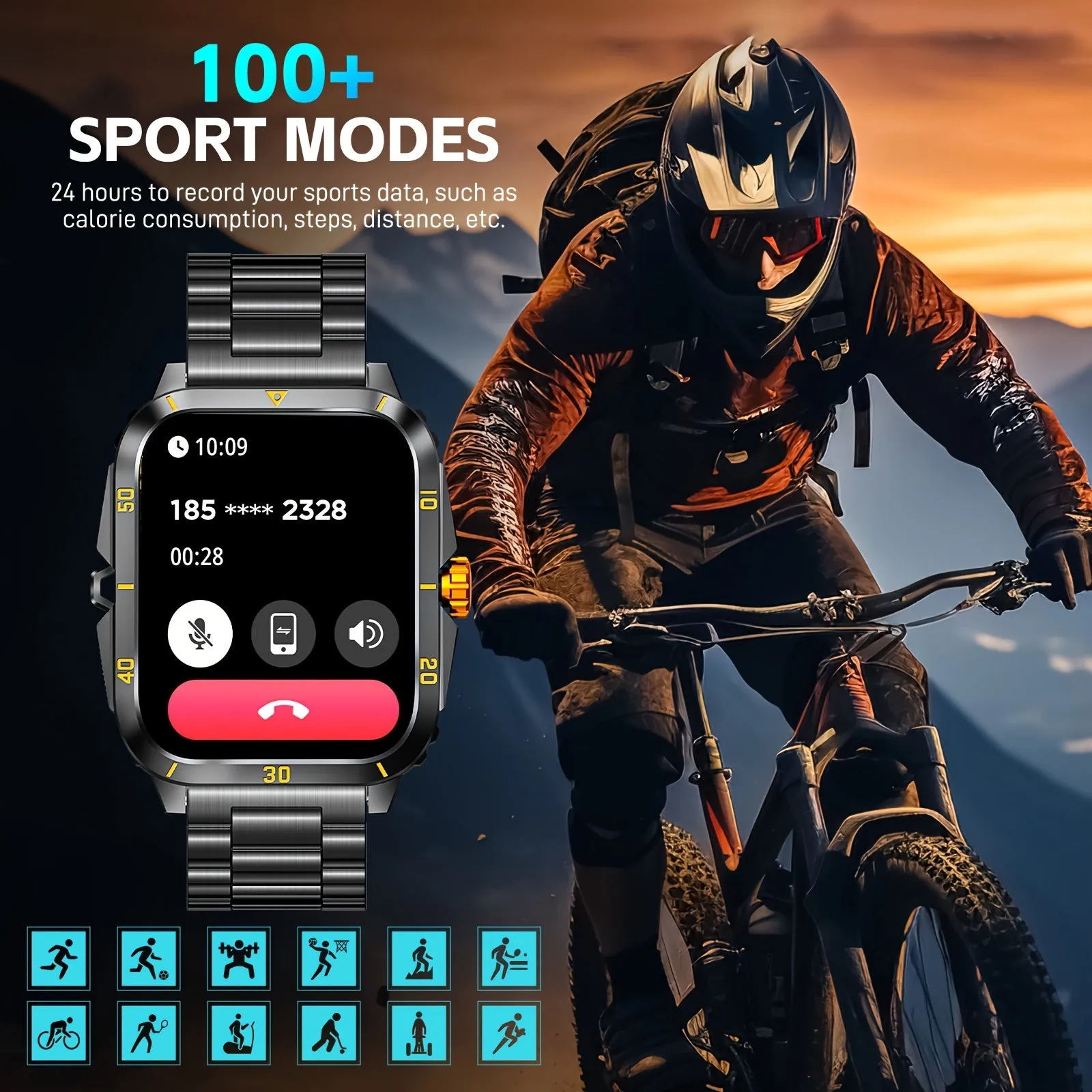 Wireless Smartwatch HD Display Sports Modes, Alerts, Sleep Monitoring