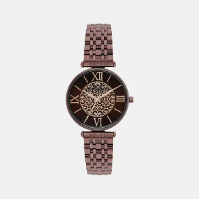 Women's Brown Analog Brass Watch 2002H-M0606