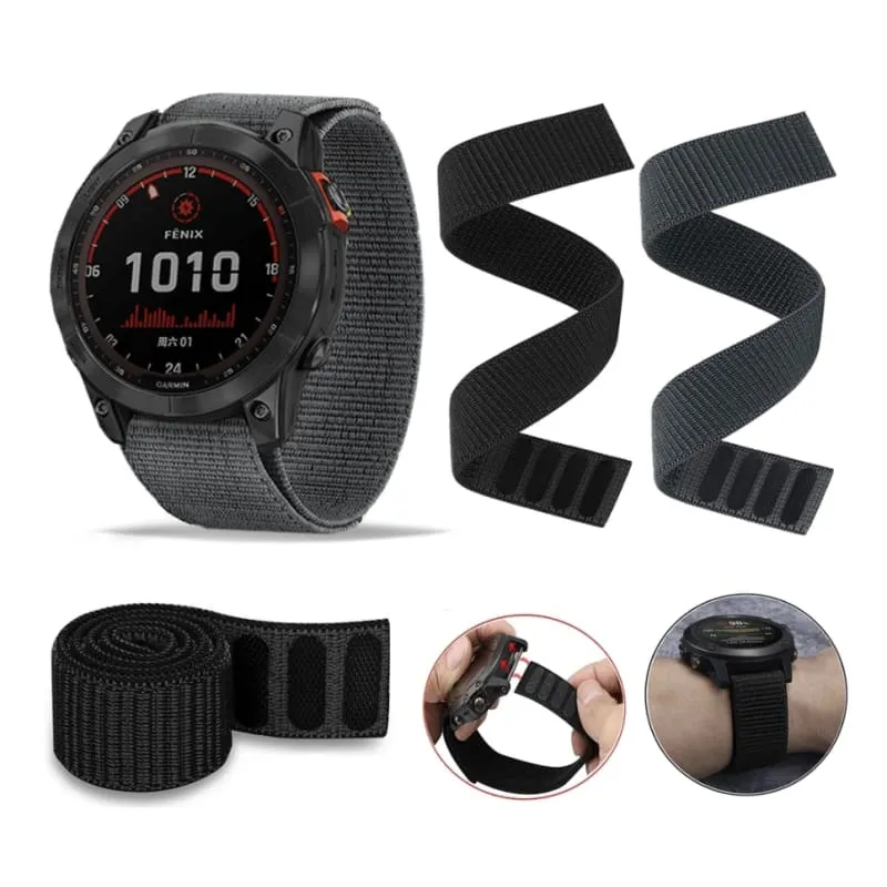 Xtreme Xccessories 22mm Nylon Stretch Replacement Watch Strap For Garmin Fenix 5/5 Plus/6/7/ Instinct/Forerunner 935 & More