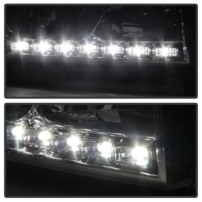 Xtune Crystal Headlights Dodge Charger (06-10) [w/ LED DRL Lights] Black / Chrome / Smoke w/ Amber Turn Signal Light