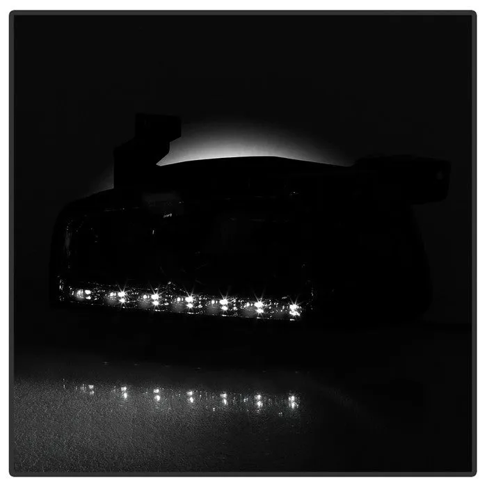 Xtune Crystal Headlights Dodge Charger (06-10) [w/ LED DRL Lights] Black / Chrome / Smoke w/ Amber Turn Signal Light